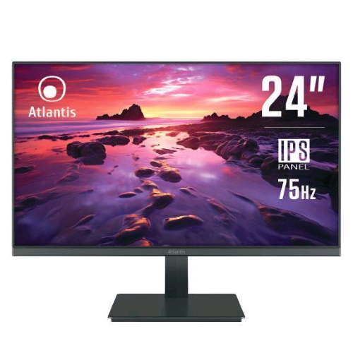 ATLANTIS A05-HE24I-VH 23.8" LED IPS FULL HD 16:9 CONTRASTO 1000:1 5ms 75Hz FREESYNC - 1 x VGA 1 x HDMI CAVO HDMI INCLUSO NERO